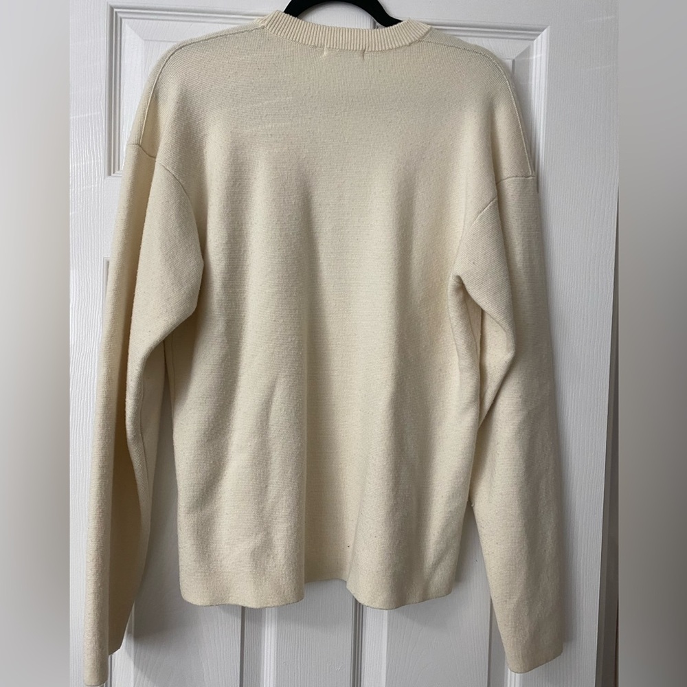 Ivory wool sweater, oversized - Picture 3 of 4
